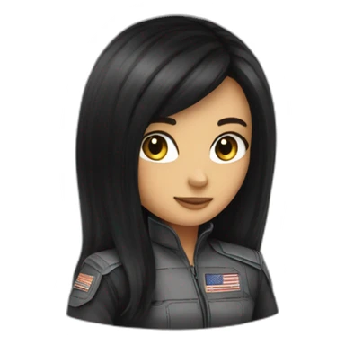 Girl, black hair take the flag Palastine sticker