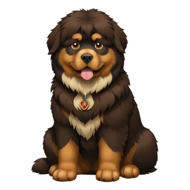 Tibetan Mastiff, sitting, thick fur sticker