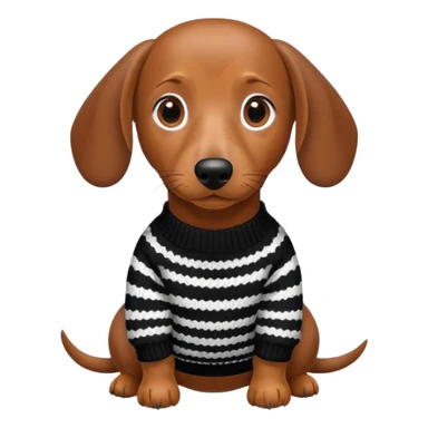 Dachshund ￼wearing a sweater  sticker