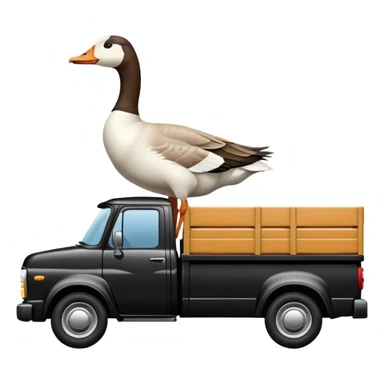 Goose driving a black truck  sticker