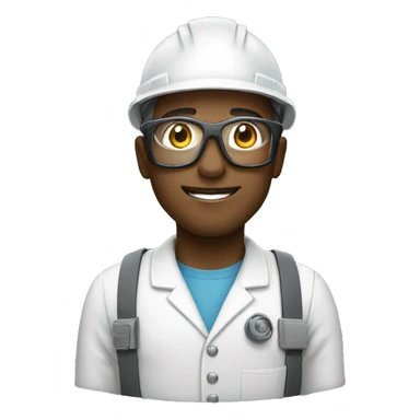 Nuclear engineer with clear safety glasses sticker