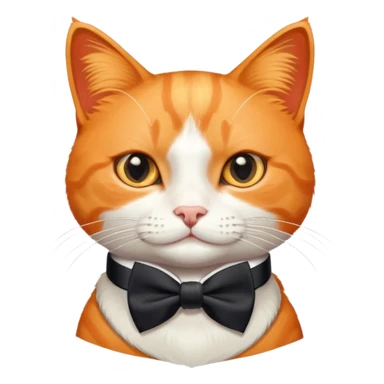 Orange cat wearing bow tie around his neck  sticker