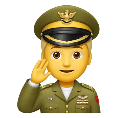 Eine salutierenden Emoji (Hautfarbe: gelb ) in Armee Klamotten männlich salutierend sticker