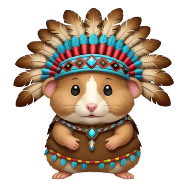 hamster in a Native American costume sticker