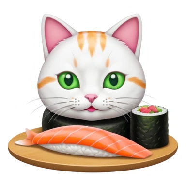Cat making sushi sticker