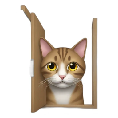 The cat broke the door sticker