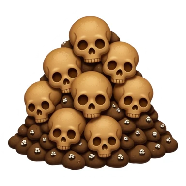 poop emoji with skulls sticker