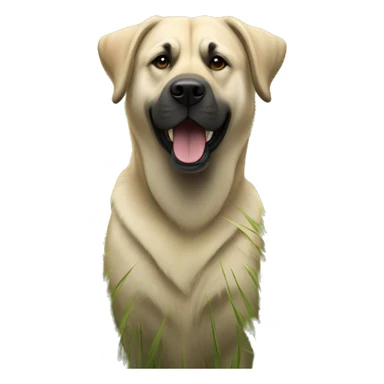 realistic kangal dog in tall grass sticker