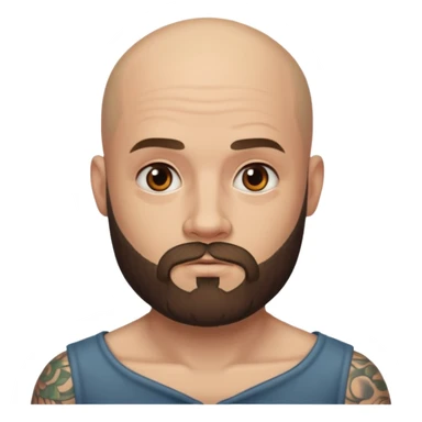 tatooed bearded bald man  sticker