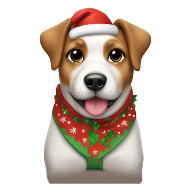 a cute dog wearing a festive christmas shirt sticker