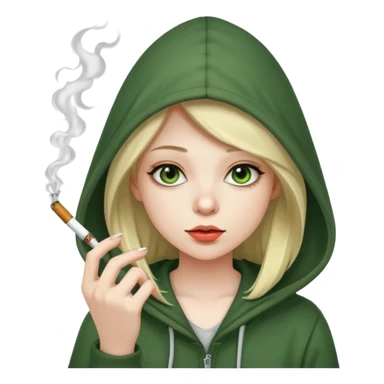 girl smoking weed with hood  sticker