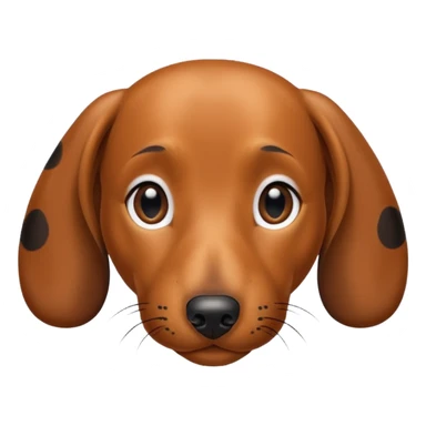 Dachshund's face (not hairy, black and brown spots) sticker