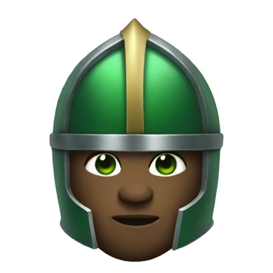 green helmet knight whit light eyes sticker
