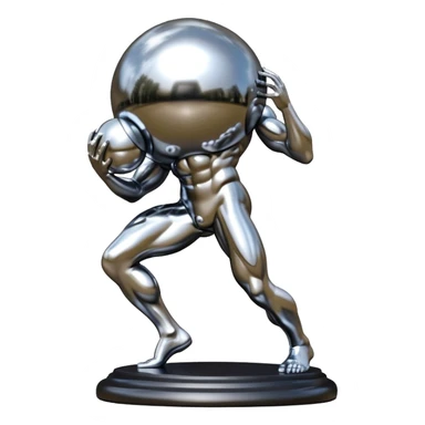 sorayama Sisyphus carrying big sphere on his back sculpture sticker