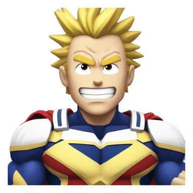 All might with his fist up, Smiling, saying "We can only hope for the best" sticker