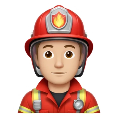 white fireman in a red suit sticker