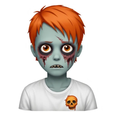 zombie teen emo with emo dark orange hair grunge style white shirt  sticker