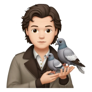 harry styles holding a pigeon sticker