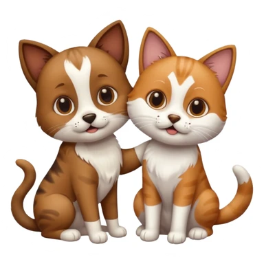 een hond met een kat sticker