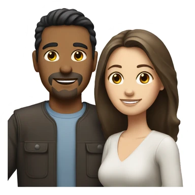 Hispanic man and white brunette woman couple sticker