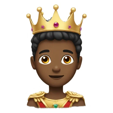 black hair boy with crown sticker