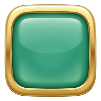 Blank Jade and gold style rounded square icon button sticker