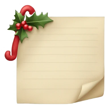 Piece of paper with a Christmas theme sticker
