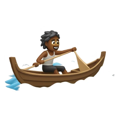 Person rowing a boat in the wind sticker