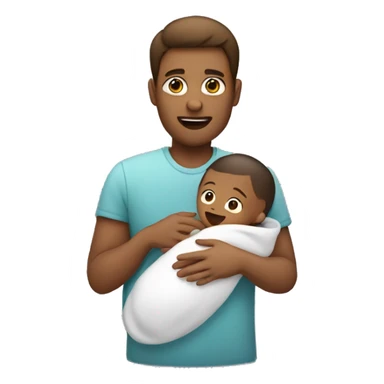 a man/woman is holding a newborn baby  sticker