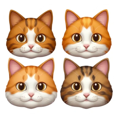 3 cats different colours including brown tabby and white, calico, and ginger and white sticker