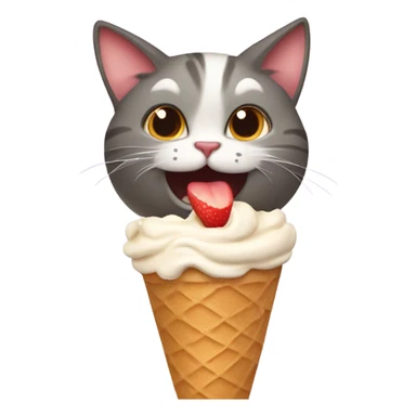 Cute cat eating ice cream  sticker
