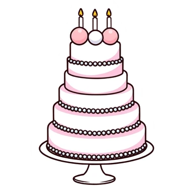 three-tier light pink cake decorated with pearls sticker