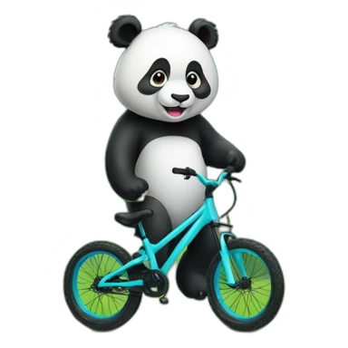 Cute Panda with mountain bike sticker