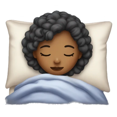Girl sleep in bed In winter nights sticker