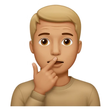 man showing shh to be quiet covering his mouth with finger sticker