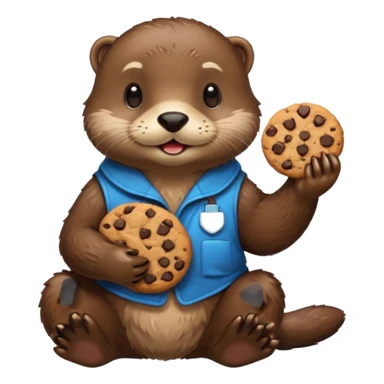 otter eating a cookie sticker