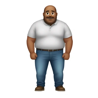 Un homme debout aubaisser avec gros ventre 200kg sticker