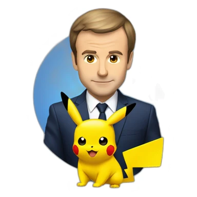Macron avec Pikachu sur l'épaule sticker