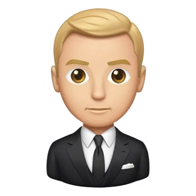 Cinematic Realistic James Bond Portrait Emoji, depicted as a suave, sophisticated secret agent in a tailored suit with a cool, composed gaze and an air of stealth and charm, rendered with crisp textures and dynamic cinematic lighting that captures his timeless espionage allure. sticker