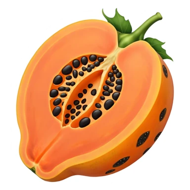 A beautiful papaya fruit is peeled and has black spots.It should be very ripe. sticker