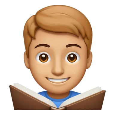 Happy emoji studying hard sticker