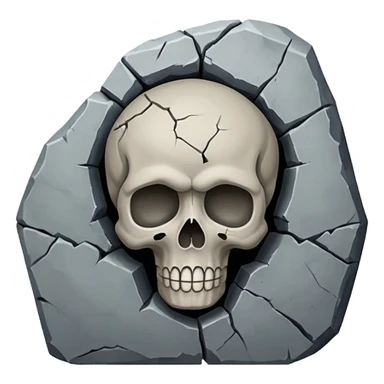 rip stone with skull, front view sticker