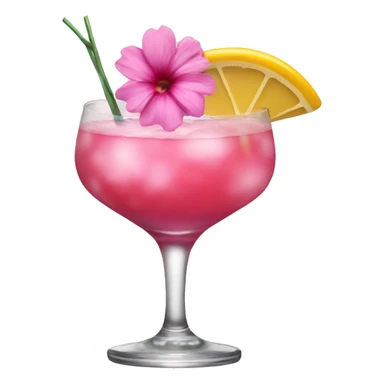 Cocktail with pink flowers sticker