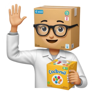 A cereal box doing the dab with cool black glasses sticker