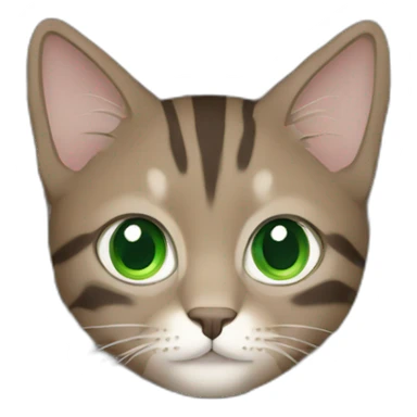 Brown Grey stripes cat with Green eyes sticker