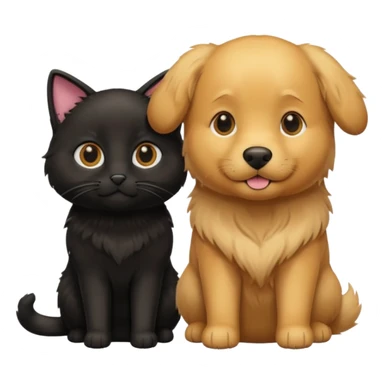 golden retriever and black cat sticker