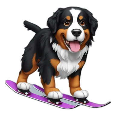 bernese mountain dog ski skating sticker