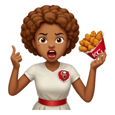 tsion angry black girl ragebait fat running 100 kfc chicken dirty mouth angry bad word sticker