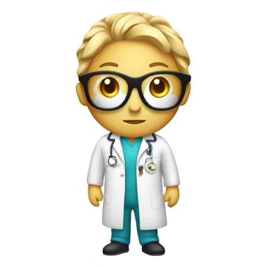 A body with a Softball head in a scientific lab coat sticker