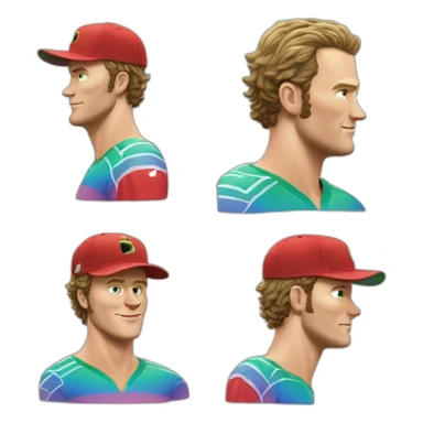 Jonathan Toews as rainbow beach bum sticker